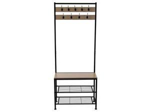 Balight Industrial Coat Rack, Hall Tree Entryway Shoe Bench, Storage Shelf Organizer, Accent Furniture with Metal Frame Gray Color Balight Industrial Coat Rack, Hall Tree Entryway Shoe Bench, Storage Shelf Organizer, Accent Furniture with Metal Frame Gray Color