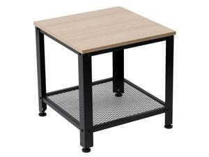 Balight 2-layer storage shelf Stylish Steel And Wood Side Table Industrial style gray Balight 2-layer storage shelf Stylish Steel And Wood Side Table Industrial style gray