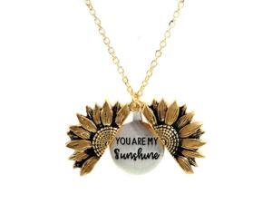 Brightup You are My Sunshine Engraved Necklace Sunflower Locket Necklace with Gift Box for Women, Girls, Mom, for Valentine's Day Mother's Day Birthday Party Brightup You are My Sunshine Engraved Necklace Sunflower Locket Necklace with Gift Box for Women, Girls, Mom, for Valentine's Day Mother's Day Birthday Party