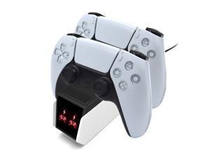 PS5 Controller Charger Station, PS5 Charging Station Compatible with DualSense Controller, Brightup Playstation 5 Dual Controller Charging Stand, Docking Station with Fast Charging AC Adapter PS5 Controller Charger Station, PS5 Charging Station Compatible with DualSense Controller, Brightup Playstation 5 Dual Controller Charging Stand, Docking Station with Fast Charging AC Adapter