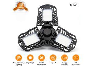 2-Pack Garage Lights 80W LED Garage Lighting - 6000LM 6500K LED Three-Leaf Garage Ceiling Light Fixtures, LED Shop Light with Adjustable Multi-Position Panels, LED Glow Light for Garage, Workshop 2-Pack Garage Lights 80W LED Garage Lighting - 6000LM 6500K LED Three-Leaf Garage Ceiling Light Fixtures, LED Shop Light with Adjustable Multi-Position Panels, LED Glow Light for Garage, Workshop