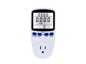 LCD Display Electricity Usage Power Meter Socket Energy Watt Volt Amps Wattage KWH Consumption Analyzer Monitor Outlet - with Backlight AC110V~130V US Plug