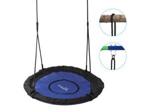 40'' Flying Saucer Swing for Kids Outdoor 700lbs Adjustable Web Tree Swing Light Blue,Waterproof Saucer Web Swing Or Saucer Tree Swing - 360 Rotate° - Attaches To Trees Or Existing Swing Sets - Adjust