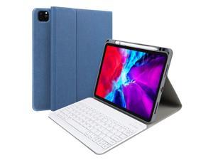For IPad Pro 11 3rd Gen 2020 Keyboard Case Stand Cover With Detachable Bluetooth Keyboard,iPad pro kids case, shockproof case, iPad pro 11 case with keyboard Blue
