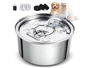 Stainless Steel Cat Water Fountain, 3.2L/108oz Automatic Pet Water Fountain for Multi Pet Households, Large Capacity Dog Water Dispenser with Ultra Quiet Water Pump
