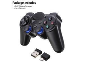 2.4G Wireless PC Game Controller USB Gaming Gamepad Joystick For Computer & Laptop & Notebook (Windows 10/8/7/XP, Steam), Android and PS3