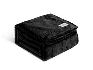 SOFTBEAR Flannel Fleece Throw Blanket Black Blanket – Soft, Fluffy and Warm Blanket for Bed, Couch, Sofa, Travel, Camping and Pet
