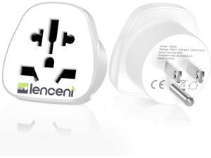 2 Pack, LENCENT World to US Travel Plug Adapter, Visitor from USA/Europe/China/Australia/UK to 3 Pin US Adapter Plug [EU Australia China Europe UK to American Plug Adapter]--Type B