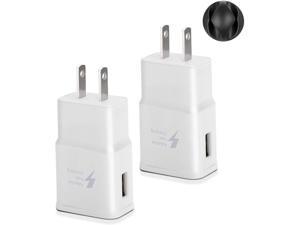 Fast Charging Block, USB Adaptive Fast Wall Quick Charger Box Phone Tablet Plug Adapter Compatible Samsung Galaxy S21 S20 S10 S9 S8 S7/ Edge/Plus/Active, M1/J7 Note8/9/10/20 EP-TA20JBE (2 Pack, White)