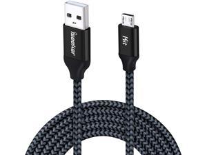 Micro USB Cable PS4 15FT,iSeekerkit Extra Long Braided Type A Male to Micro-B Male Charging Data Cord Compatible for Samsung Galaxy S6 S7 Edge, PS4 Controller, Smartphones(Black)