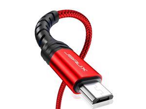 Micro USB Cable Android Fast Charger JSAUX 2 Pack 66FT Micro USB Android Phone Charger Nylon Braid Cord Compatible with Samsung Galaxy S7 S6 J7 Edge Note 5 Kindle PS4 Controller Xbox  Red
