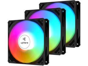 upHere 120mm Case Fan High Airflow Rainbow LED for Computer Cases Cooling,3-Pack,NK12CF3-3