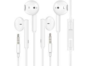 2 Pack Headphone Earphone Earbuds 3.5mm Wired Headphone Noise Isolating Earphones with Built-in Microphon Volume Control Compatible with iPhone 6 Plus SE 5S 4 Pod Pad Samsung Android MP3 