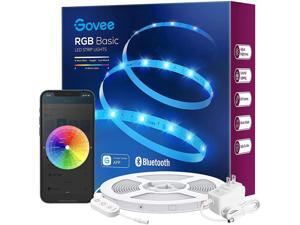 Govee16.4ft LED Strip Lights, Bluetooth RGB LED Lights with App Control, Bright 5050 LEDs, 64 Scenes and Music Sync LED Lights Strip for Bedroom, Living Room, Kitchen, Party, ETL Listed Adapter