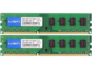 TECMIYO DDR3 1333MHz UDIMM RAM 8GB Kit (2x4GB),DDR3 PC3-10600U 240 Pin Non ECC Unbuffered 1.5V CL9 2RX8 Dual Rank for Desktop Memory Ram Module-Green