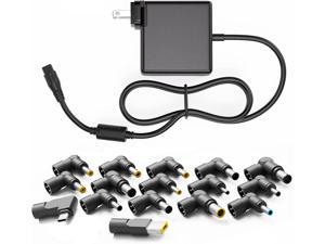 Aisilk 90W Universal Laptop Charger Power Adapter Slim 5-20V for MacBook HP ASUS Lenovo Acer Dell Samsung Toshiba Sony JBL IBM Fujitsu Gateway Notebook, 16pcs Tips(with USB C PD Fast Charger Plug)