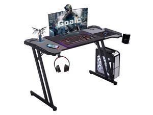 Goaic Gaming Desk Computer Desk, 47" Home Office Table Gamer PC Workstation Game Station, Cup Holder and Headphone Hook, Free Mouse Pad(Black) Goaic Gaming Desk Computer Desk, 47" Home Office Table Gamer PC Workstation Game Station, Cup Holder and Headphone Hook, Free Mouse Pad(Black)