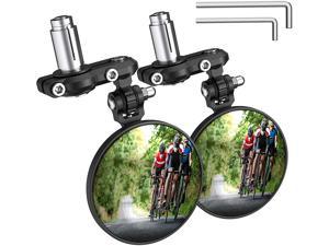 PACEARTH 2 Pack Bicycle Mirrors Handlebar Rearview Mirror Wide Angle HD Safety Bar End Bike Mirror Bike Mirror Blast-Resistant Aluminum 360Rotatable