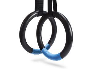 PACEARTH Black Gymnastic Rings 1100lbs Capacity with 14.76ft Adjustable Buckle Straps Pull Up Exercise Rings Non-Slip Rings for Home Gym Full Body Workout