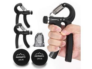 PACEARTH Hand Grip Strengthener Workout Kit, (4 Pack )Forearm Grip, 10-132lbs Adjustable Resistance Grip Strength Trainer with Stress Relief Grip Ball for Athletes, Musicians, Injury Recovery
