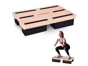 PACEARTH Workout Aerobic Stepper Step Platform Trainer, Wooden Exercise Step Platform for Sports & Fitness with Foam Base, Shockproof to Protect Joins