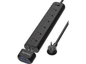 SUPERDANNY Surge Protector Power Strip  Outlet Extender with 4 Detachable USB Ports Portable Charging Station Mountable