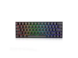 Ractous RTK63P 60% Mechanical Gaming Keyboard Hot Swappable Type-C RGB Backlit PBT keycaps 63Key Mini Compact Keyboard with Full Key Programmable-Black(Optical Brown Switch)