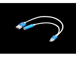 10inch 2 in 1 Type C to 35mm Female Audio AUX Cable with USB Charge Adapter Sync Data for Motorola Moto Z