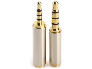 2pack 35mm Male to 25mm Female and 25mm Male to 35mm Female Audio Headphone Adapter Headset Converter 3 Ring Gold Plated