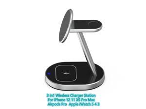 3 in 1 Wireless Charger Stand For Airpods iPhone Galaxy Watch 4 Active 21 15W Fast Charging Dock Station For Sam