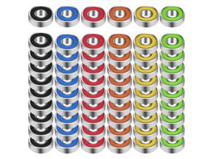 60 Pieces 608 Hybrid Ball Bearings for TriSpinner Fidget Spinner Toy Double Shielded