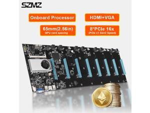 BTC-S37 Mining Motherboard Integrated 8GPU Slot DDR3 Memory Type VGA HDMI PCIE 16X Bitcoin ETC Miner Mobo