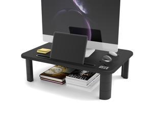 Minthouz Adjustable Monitor Stand Riser, 16 x 11 in., 3 Height Adjustable Computer Stand with Tablet & Phone Holder, Stand Riser for Monitor, Laptop, Printer, Cable Management Slot for Home & Office