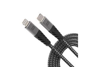 Minthouz USB-C to Lightning Cable 6FT MFi-Certified Nylon Braided 3A Fast Power Delivery Charging  Syncing Cable for iPhone 12 Mini 12 Pro Max 11 Pro Max XR XS Max 8 Plus AirPods, Fastening tape Grey