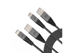 USB Type C Cable 3A Fast Charging [2-Pack 6ft], MINTHOUZ USB-A to USB-C Charging Cable, Compatible with Samsung Galaxy S10 S9 S8 Plus Note 9 8, Huawei, Moto Z Z2, LG V30 V20, Nylon-Braided-Grey
