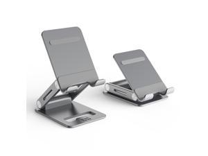 Minthouz Foldable Mobile Phone Stand Angle Height Adjustable Desktop Mobile Phone Holder, Compatible with Phones Tablets Nintendo Switch Kindle Grey