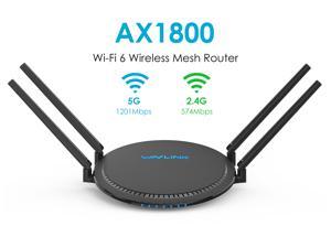 AX1800 WiFi 6 Mesh Router- Wavlink Dual Band 2.4GHz 574Mbps + 5GHz 1201Mbps Gigabit Wireless Internet Router, 880MHZ Dual Core CPU, MU-MIMO,1500 Square Feet Coverage & 64+ Devices Connection Easy Mesh
