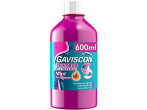Gaviscon Heartburn and Indigestion Liquid, Double Action, Mint Flavour, 600 ml