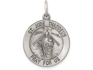 16 to 40 925 Sterling Silver Large Mens 24mm 3D St Christopher Medal Pendant With Travellers Prayer & Optional Curb Chain In Gift Box
