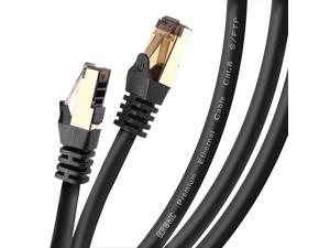 Duronic BK 5m Network Cable CAT6a Ethernet LAN Patch Cat 6 A RJ45 Wire Gigabit FTP Gold Headed Shielded - High Speed 600MHz Premium Quality | Modem | Router | Black