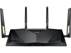 ASUS RT-AX88U Wireless-AX6000 AiMesh Dual Band Gigabit Router, OFDMA + MU-MIMO tech, 1024 QAM, Range Boost, Trend Micro AiProtection Pro, WTFast GPN, Dual WAN Support, 3G/4G Support