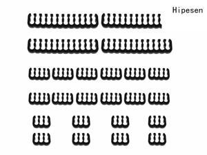 Hipesen 24 Pieces Set = 24-pin x 4, 8-pin x 12, 6-pin x 8 Cable Comb for 3 mm Cable Gesleeved Up To 3.4 mm/0.13inch)  Frosted Black