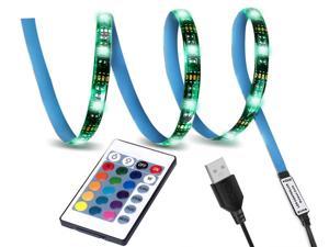 LED TV Backlight,SMY USB LED Strip Light,RGB Multi-Colour LED Light Strip Kit Waterproof IP65, 30LED with Wireless Remote Controller for TV/PC/Laptop Bias Lighting (3.28Ft)