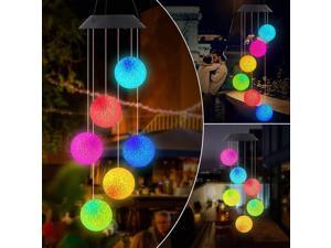 SMY Lighting Solar Wind Chimes Crystal Ball Color Changing Solar LED Wind Chimes Lights Portable Waterproof Outdoor Decorative Hanging Led Light for Home Patio Garden and Night Party Festival Decor