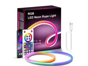 SMY RGB Neon LED Strip Lights with USB Powered for Monitor and tv Backlight 984ft App Control IP66 Outdoor led Strip Lights Waterproof Ambient Lighting for Party DIY Gaming Room Bedroom