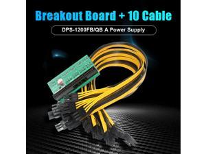 DPS-1200FB/QB A Power Supply Breakout Board + 10 Cable 6 pin for Bitcoin Mining Hogard DPS-1200FB/QB A Power Supply Breakout Board + 10 Cable 6 pin for Bitcoin Mining Hogard