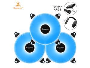 Segotep Romantic 12 Case Cooling Fan 12V 4Pin ARGB Motherboard Synchronization 120mm Silent PC Cooler Fan, 3Packs Segotep Romantic 12 Case Cooling Fan 12V 4Pin ARGB Motherboard Synchronization 120mm Silent PC Cooler Fan, 3Packs