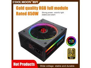 Coolmoon 850W Power Supply 14cm RGB Fan 80PLUS Gold Certificat Silent ATX 12V Full Modular Computer Gaming Power Supplies Coolmoon 850W Power Supply 14cm RGB Fan 80PLUS Gold Certificat Silent ATX 12V Full Modular Computer Gaming Power Supplies