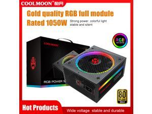 Coolmoon 1050W Power Supply 14cm RGB Fan 80PLUS Gold Certificat Full Modular ATX 12V Silent Computer Gaming Power Supplies Coolmoon 1050W Power Supply 14cm RGB Fan 80PLUS Gold Certificat Full Modular ATX 12V Silent Computer Gaming Power Supplies