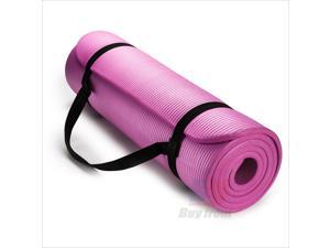 Yoga Mat 1/2" Thick with Nylon Carry Strap & Bag for Men & Women Non Slip Excercise Mat for Yoga Pilates Stretching Floor & Fitness Workouts Mats